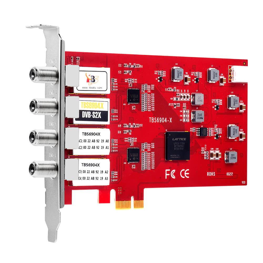 TBS6904-X DVB-S2/S2X Quad Tuner PCIe Card